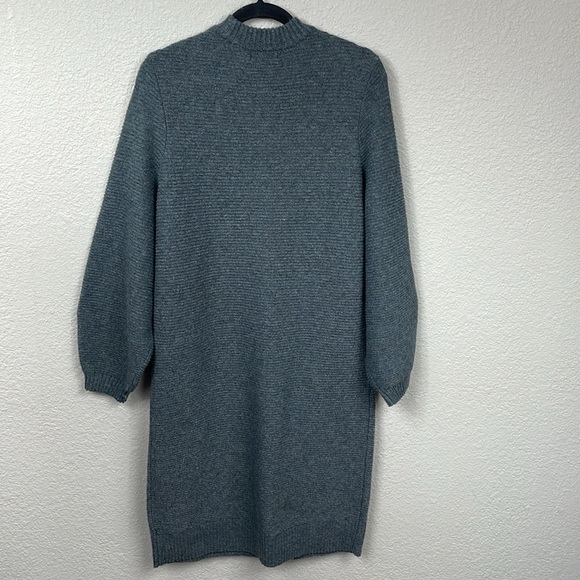 NWT Prologue Relaxed Fit Knit Sweater Dress Balloon Sleeve Gray Sz M - Picture 5 of 9
